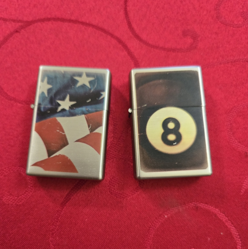 Patriotic Flag & 8-Ball Brushed Metal Lighters - Picture 16 of 16